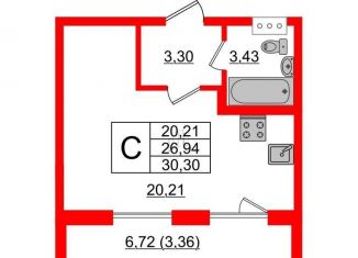 Продаю квартиру студию, 30.3 м2, Санкт-Петербург, Алтайская улица, 37, Московский район