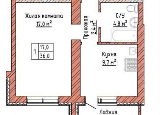 Продажа однокомнатной квартиры, 36 м2, Самара, Куйбышевский район, улица Александра Солженицына, 6