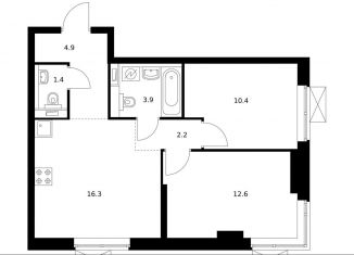 Продам 2-ком. квартиру, 50.6 м2, Москва, метро Мичуринский проспект, Очаковское шоссе, 5к4