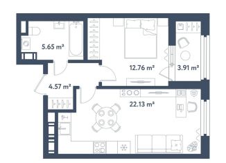 Продажа однокомнатной квартиры, 47.1 м2, Санкт-Петербург, Московский район