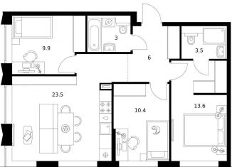 Продам 3-комнатную квартиру, 69.9 м2, Москва, район Западное Дегунино