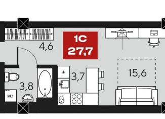 Продаю квартиру студию, 27.7 м2, Новосибирск, ЖК Инские Холмы