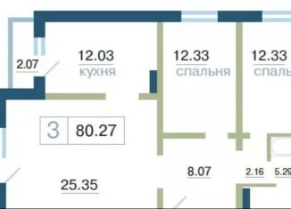 Продаю 3-комнатную квартиру, 80.3 м2, Красноярск, улица Елены Стасовой, 48А