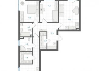 Продается 3-комнатная квартира, 87.3 м2, Челябинск, Калининский район