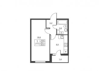 Продажа 1-ком. квартиры, 35.5 м2, городской посёлок имени Свердлова