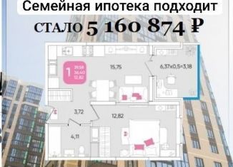 1-ком. квартира на продажу, 35.5 м2, Краснодар, улица имени Героя Георгия Бочарникова, 8, микрорайон Губернский