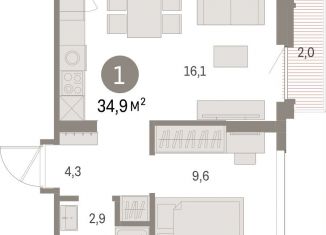 Продаю 1-ком. квартиру, 34.9 м2, Свердловская область