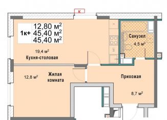 Однокомнатная квартира на продажу, 45.4 м2, Нижегородская область