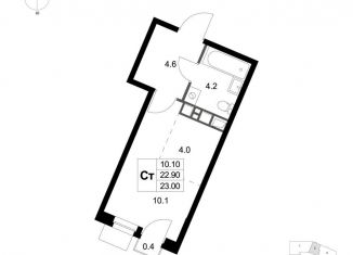 Продам однокомнатную квартиру, 23 м2, деревня Марусино