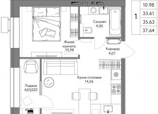 Продается однокомнатная квартира, 37.6 м2, Калуга