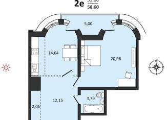 Продажа 2-ком. квартиры, 58.6 м2, Хабаровск, Быстринская улица, 2