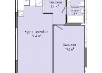 Продажа 1-ком. квартиры, 44.5 м2, Ижевск, ЖК Скандинавия, улица Ленина, 91/1