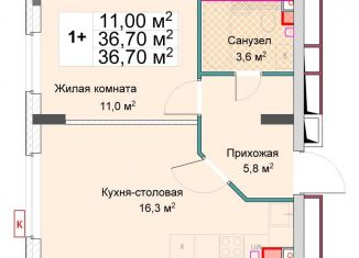 Продается 1-комнатная квартира, 36.7 м2, Нижегородская область