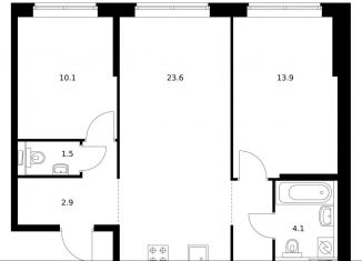 Продается 2-комнатная квартира, 60.9 м2, Санкт-Петербург, метро Выборгская, Большой Сампсониевский проспект, 69к1