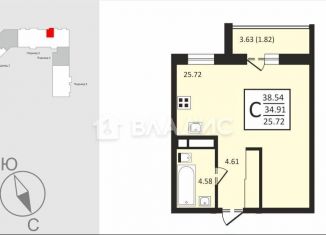 Продам квартиру студию, 36.7 м2, Владимирская область