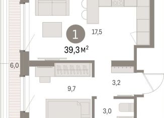 Продается однокомнатная квартира, 39.3 м2, Свердловская область