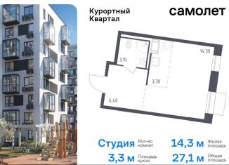 Продажа квартиры студии, 27.1 м2, посёлок Песочный, Школьная улица, 80