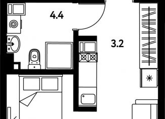 Квартира на продажу студия, 23.2 м2, Санкт-Петербург, Московский район, Московский проспект, 115В