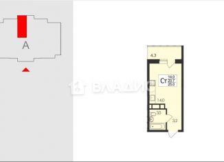 Продажа квартиры студии, 25 м2, Владимир, Добросельская улица, 180