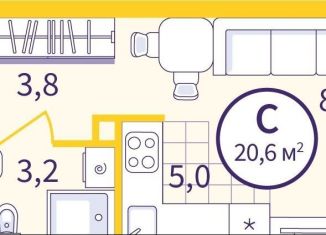 Продам квартиру студию, 20.6 м2, Екатеринбург, метро Уральская, Проходной переулок, 1А