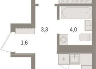 Продам 1-ком. квартиру, 45.4 м2, Новосибирск, улица Аэропорт, 88, ЖК Авиатор