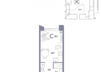 Продажа 1-комнатной квартиры, 21.1 м2, Москва, район Марьино