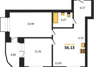 Продаю 2-комнатную квартиру, 56.1 м2, Новосибирск, Калининский район, Игарская улица, 40/2