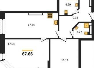 2-ком. квартира на продажу, 67.7 м2, Новосибирск, Кировский район