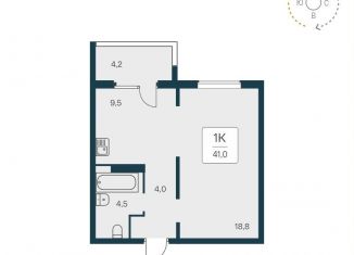 Продается 1-комнатная квартира, 40.3 м2, Новосибирск, Калининский район, Игарская улица, 5