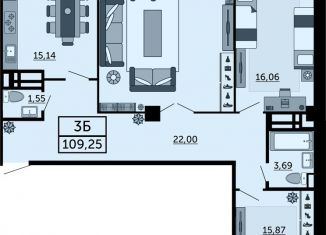 Продается 3-ком. квартира, 109.3 м2, Ростов-на-Дону, Ленинский район