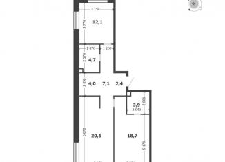 Продажа 2-ком. квартиры, 73.5 м2, Москва, 3-я очередь, к6, метро Нагатинская