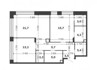 Продается 2-ком. квартира, 77.6 м2, Москва, 3-я очередь, к6, станция ЗИЛ