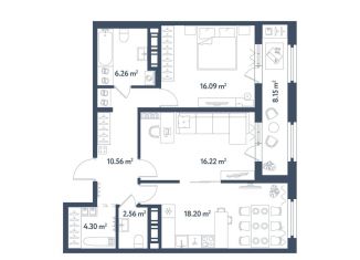 Продам 2-ком. квартиру, 78.3 м2, Санкт-Петербург, метро Электросила