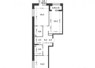 Продам 2-комнатную квартиру, 70 м2, Москва, 3-я очередь, к6, станция ЗИЛ