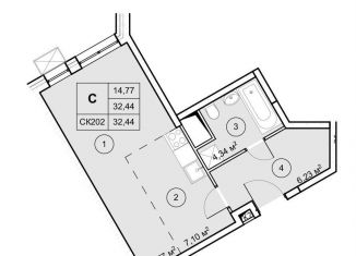 Продается квартира студия, 32.4 м2, рабочий посёлок Некрасовский