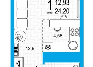 Продам 1-комнатную квартиру, 24.2 м2, Уфа, Дёмский район