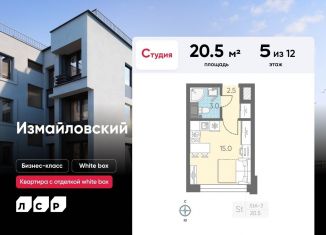 Продается квартира студия, 20.5 м2, Санкт-Петербург, муниципальный округ Измайловское