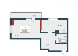 Продам 1-комнатную квартиру, 52.4 м2, Новосибирск, Кировский район, улица Зорге, 229/3