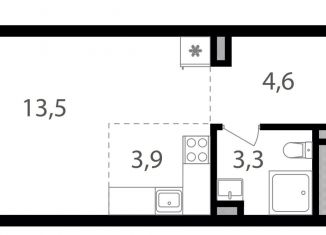 Продам квартиру студию, 25.4 м2, Москва, район Соколиная Гора