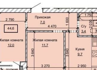 Продам 2-ком. квартиру, 44.6 м2, Барнаул