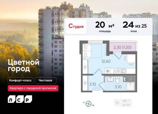 Продажа квартиры студии, 20 м2, Санкт-Петербург, муниципальный округ Полюстрово, Пахомовская улица, 25