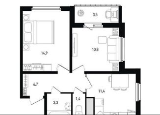 Продаю 2-ком. квартиру, 50.3 м2, Ростов-на-Дону