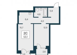 Продам 2-комнатную квартиру, 53.1 м2, Новосибирск, метро Сибирская