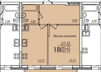 1-ком. квартира на продажу, 43.3 м2, Казань, улица Мансура Хасанова, 13, ЖК Мечта