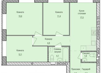 Продажа 3-ком. квартиры, 73.2 м2, село Первомайский, жилой комплекс Санвилл, 6