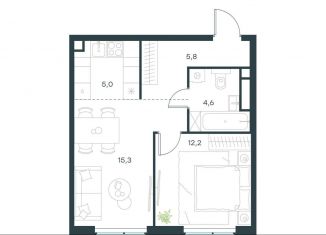 2-ком. квартира на продажу, 42.9 м2, Москва, ЗАО