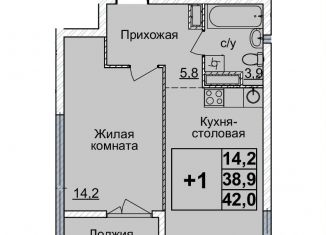 Продам 1-комнатную квартиру, 42 м2, Нижний Новгород, метро Горьковская