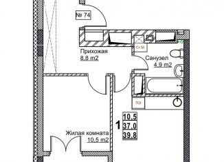 1-ком. квартира на продажу, 39.8 м2, Нижний Новгород