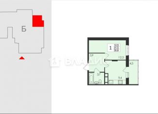 Продаю 1-ком. квартиру, 35.8 м2, Владимир, Добросельская улица, 180, Фрунзенский район