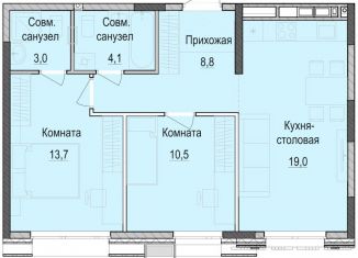 Продаю 2-комнатную квартиру, 59 м2, Казань, Приволжский район